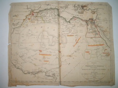 Stara mapa AFRYKA 1808 Nordkuste Maroco Fes Algier