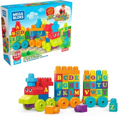 MEGA BLOKS LITERKOWY POCIĄG ABC DXH35 FISHER PRICE