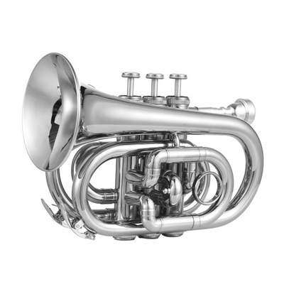 Bb Trumpet Mini Pocket Trumpet with Mouthpiece