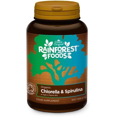 RAINFOREST FOODS BIO CHLORELLA + SPIRULINA 300tab