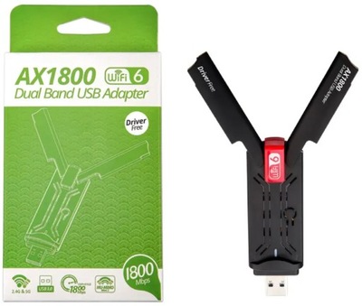 Karta Sieciowa Antena USB WiFi 6 1800Mbps Dwuzakresowa DUAL 2.4GHz & 5GHz