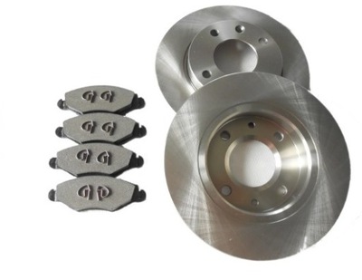 DISCOS + ZAPATAS DE FRENADO PEUGEOT 206 XSARA SAXO PARTE DELANTERA 247X13MM.  