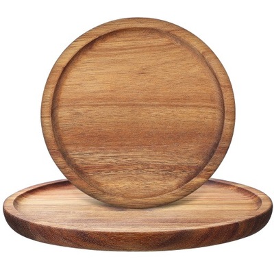 Okrągła drewniana taca na sztućce, deska do serwowania jedzenia