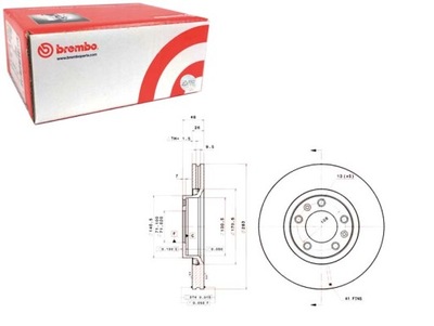 DISKAI STABDŽIŲ 2SZT. PRIEK. PEUGEOT 605 2.0-3.0 06.89-09.99 BREMBO 