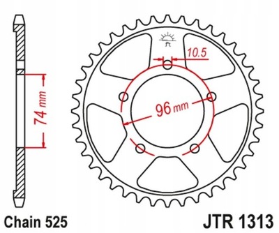 JT ENGRANAJE PARTE TRASERA 4343 42 HONDA CBR 400 (NC23) (434342JT) (LANC.525)NA ZAMOW  