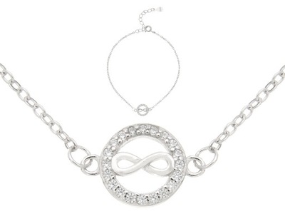 SREBRNA BRANSOLETKA RODOWANA Z CYRKONIAMI NOWOŚĆ