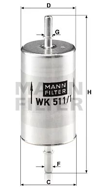 FILTRO COMBUSTIBLES MANN WK511/1  