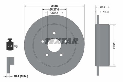 TEXTAR 92227700 ДИСК ГАЛЬМІВНИЙ