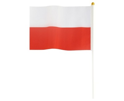 POLSKA FLAGA biało czerwona z patyczkiem 45cm 10szt