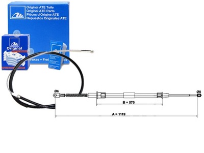 Тягa трос гальма ручного ate 35511161474 1987 фото №1