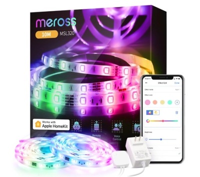 Inteligentna taśma LED Meross MSL320 2 x 5m 720lm 10W RGB WIFI
