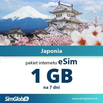 Internet Japonia eSIM 1GB na 7 dni