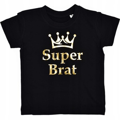 Koszulka t-shirt SUPER BRAT korona rozm 104
