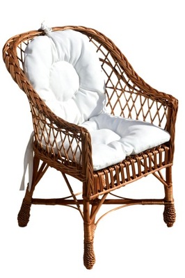 Fotel wiklinowy Krzesło ogrodowe wikliny poduszka
