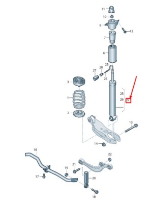 Audi a4 avant b9 задний gas shock абсорбер 8w0616025h фото №1