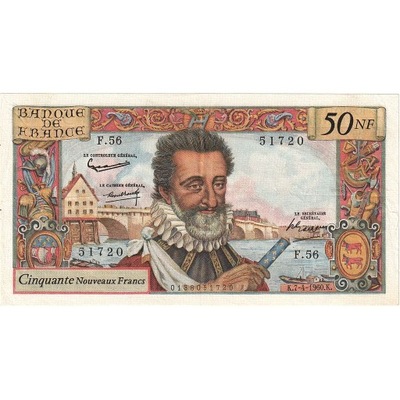 Francja, 50 Nouveaux Francs, Henri IV, 1960, F.56,