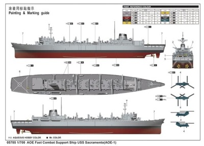 TRUMPETER 05785 1:700 USS Sacramento