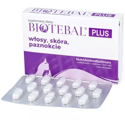 Biotebal plus włosy skóra paznokcie 30 tabl