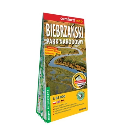 Biebrzański Park Narodowy; laminowana mapa turystyczna 1:85 000