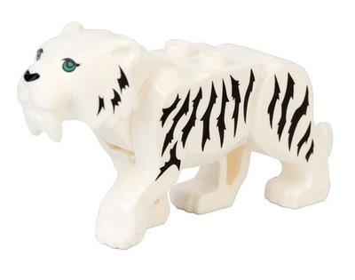 Klocki figurka Tygrys szablozębny biały zwierzęta