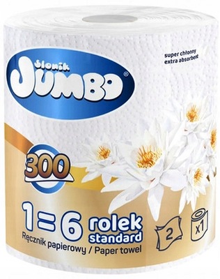 Ręcznik papierowy biały SŁONIK JUMBO 300 listków Superchłonny