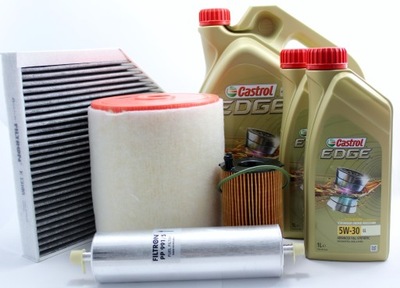 FILTRY+OLEJ CASTROL AUDI A4 B8 A6 C7 Q5 Q7 3.0TDI 