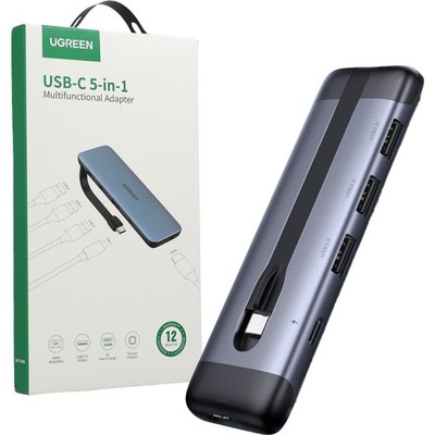 Przejściówka USB-C, adapter 5w1, 3x USB 3.2 Gen 1 HDMI USB-C PD100W UGREEN