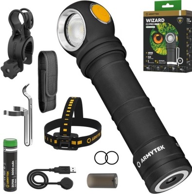 ARMYTEK ЛІХТАРИК ЛОБОВЕ WIZARD C2 PRO МАКСИМАЛЬНИЙ КОМПЛЕКТ 4000 LM GRTAIS КРОНШТЕЙН ABM-01