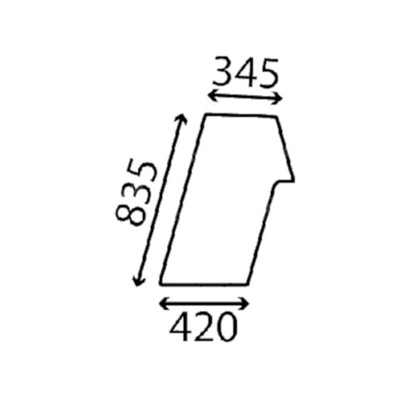 GLASS BOBCAT REAR SIDE LEFT 6691001  