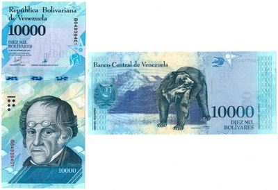 Wenezuela - 10000 Bolivares 2017 *P98b* niedźwiedź