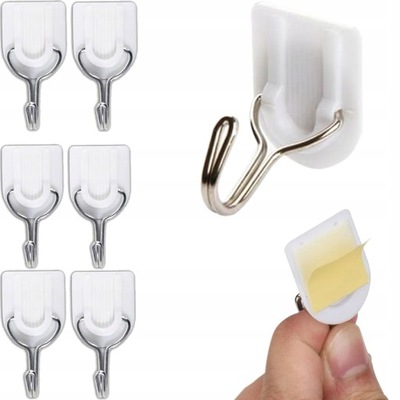 HACZYKI WIESZAKI SAMOPRZYLEPNE PRZYKLEJANE RUCHOME 6 szt