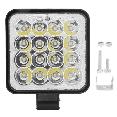 48W 16LED KWADRATOWA FARO EN FUNCIONAMIENTO LUZ  