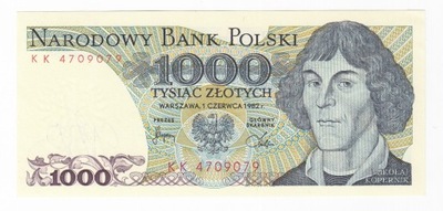 Banknot 1000 zł 1982, seria KK, UNC