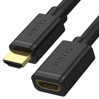 Unitek czarny kabel, przedłużacz HDMI 1.4 (M) - HDMI (F) 2.0 3m, 4K 60Hz