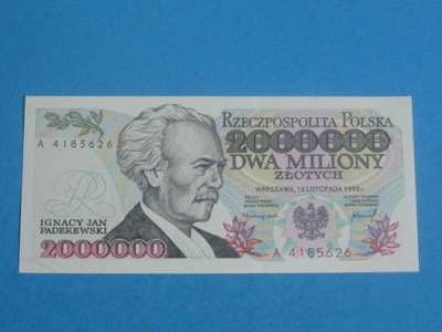 Polska Banknot 2000000 zł A ! 1993 ! Warszawa UNC
