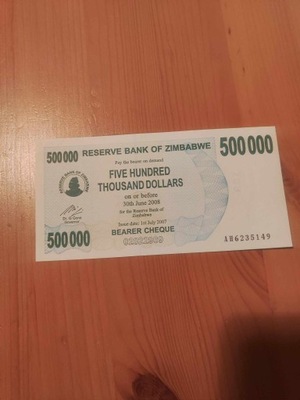 Zimbabwe - 500000 Dolarów - 2007 - UNC