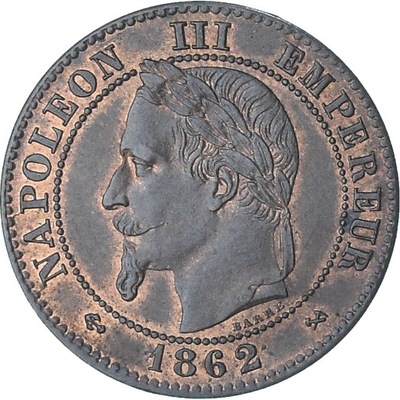 Francja, Napoleon III, 2 Centimes, 1862, Bordeaux,