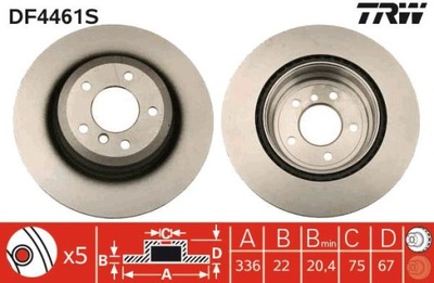 2X ДИСКИ ТОРМОЗНЫЕ BMW 3 E91 E92 X1 E84 2.5 3.0 TRW ЗАД