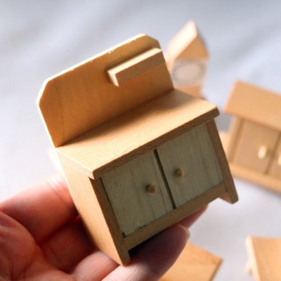 1:12 mały domek dla lalek meble drewniane zestaw