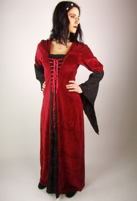 Gotycka larp sukienka Elisabeth z aksamitu L