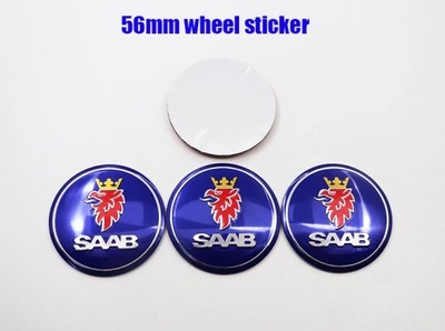 SAAB 56 BLUE4PCS 56 MM 60 MM SAAB 9-3 LOGOTIPO AUTO EMBLEMA RUEDAS CENTRA HU  