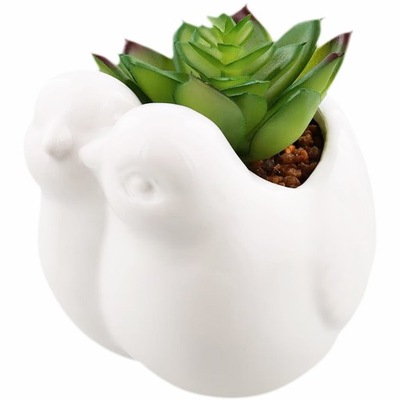 SUKULENT SZTUCZNA ROŚLINA PTASZKI GOŁĘBIE PTAK