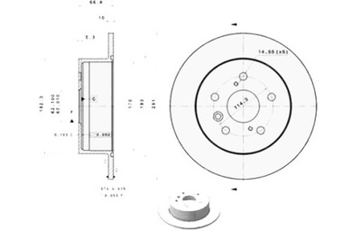 Brembo 08.b566.11 диск гальмівна фото №1