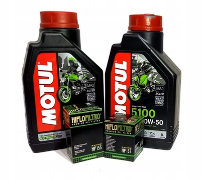 ALYVA MOTUL 5100 2L 10W50 + FILTRAS HIFLO HF155 HF157 EXC SX RFS XC QUAD ATV 