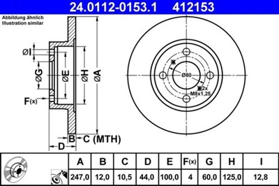 2X ДИСК ТОРМОЗНОЙ OPEL ПЕРЕД AGILA 1,0-1,2 16V/1,3 CDTI 00-07 24.0112-015