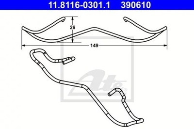 RESORTE SOPORTE FORD COUGAR (98-00) PRZ ATE 11.8116-0301.1  