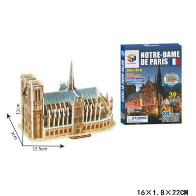 UKŁADANKA PUZZLE 39 EL. 3D NOTRE-DAME