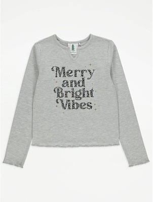 GEORGE bluzka grey Merry and Bright Vibes 140-146 SALE