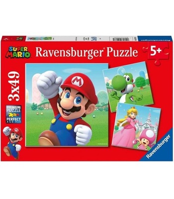 Puzzle 3x49 elementów. Super Mario