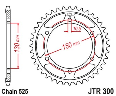 JT ЗУБЧАТКА ЗАДНЯЯ 300 47 HONDA XL600V TRANSALP '87